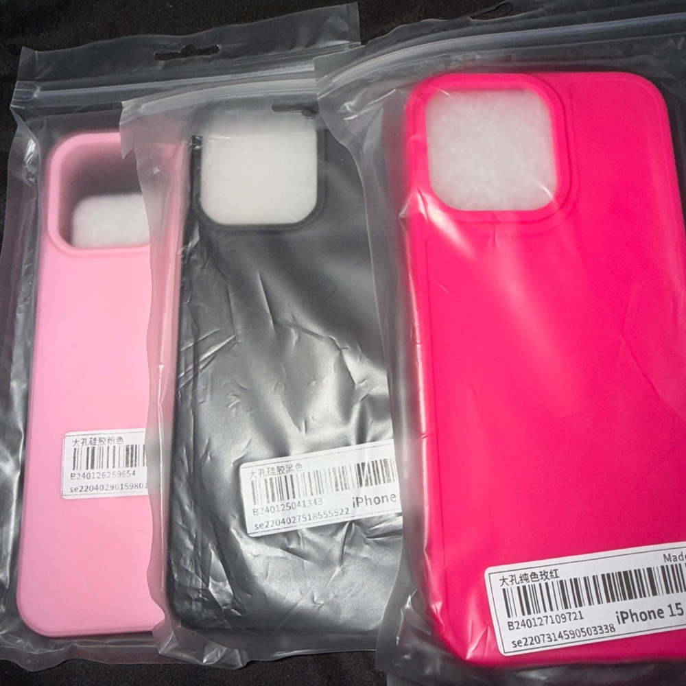iPhone Case Set - Pink, Black, and Hot Pink